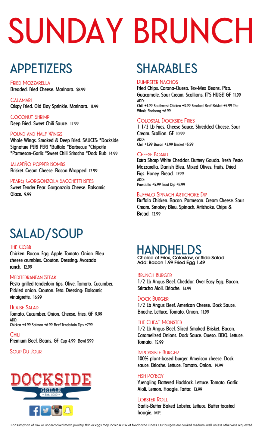 Dockside Grille Menu Guide