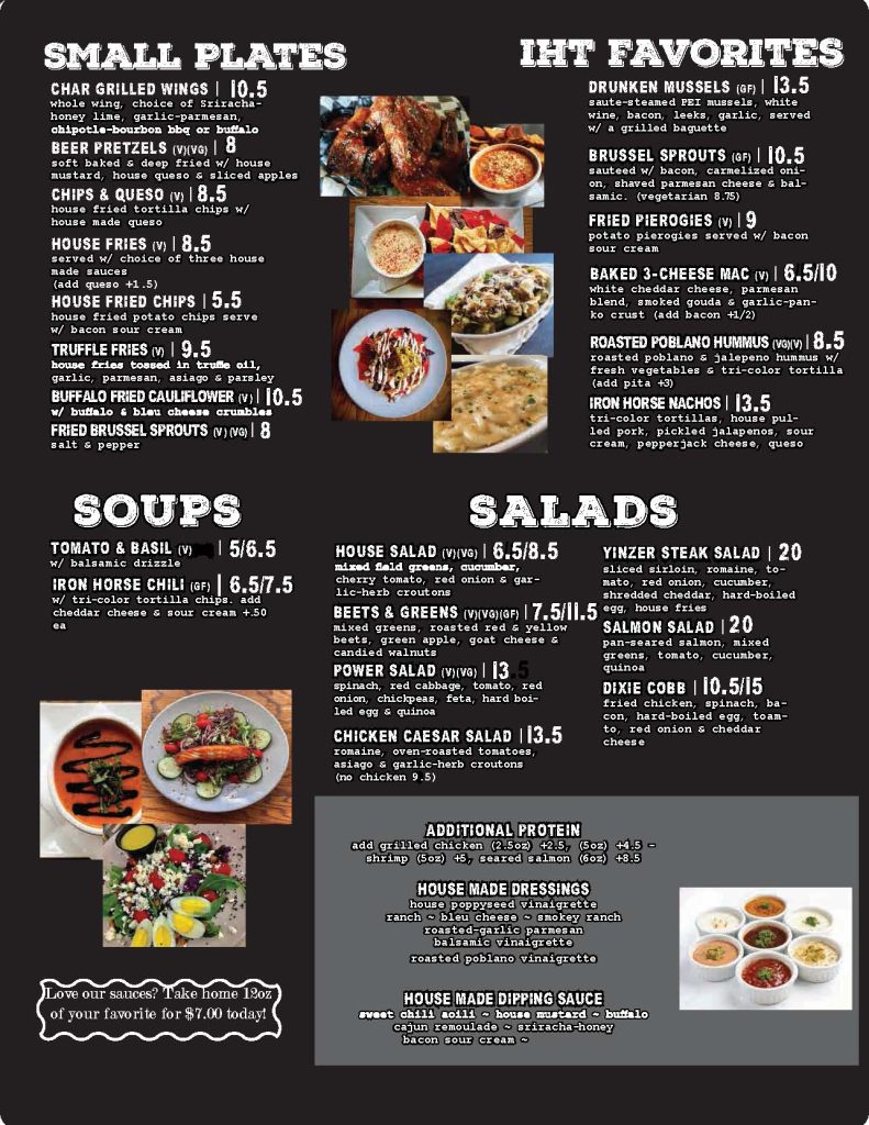 Iron Horse Tavern Menu Guide