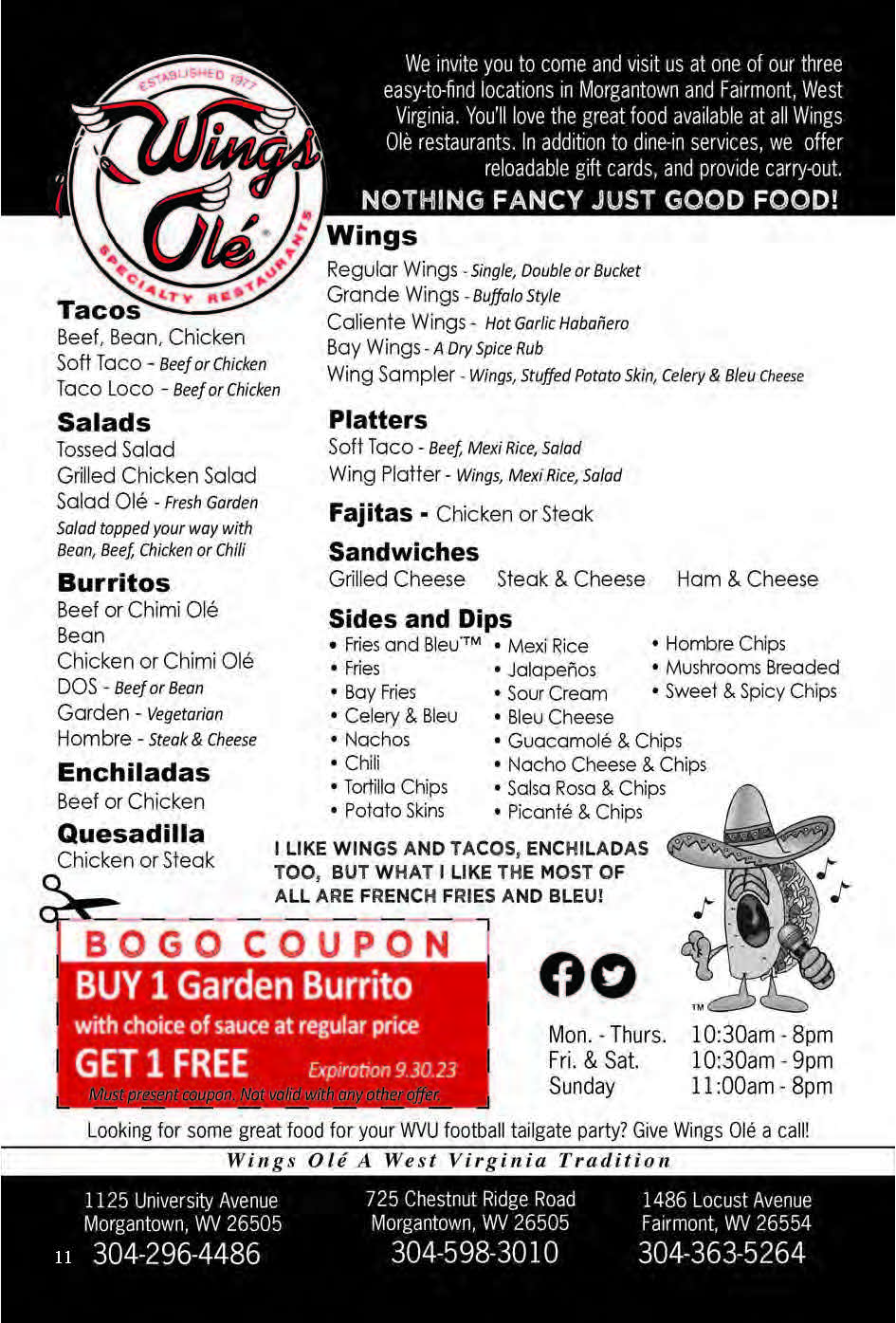 Wing’s Ole Menu Guide