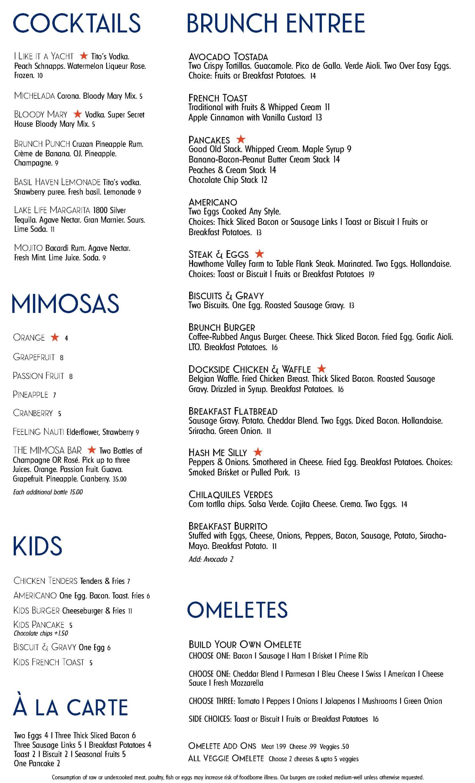 Dockside Grille Menu Guide
